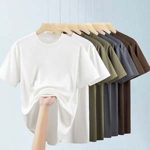 เสื้อยืดแขนสั้นผู้ชาย ผ้าฝ้าย 100% คอกลม ทรงปกติ สีพื้น เรียบง่าย ระบายอากาศด้านหน้า เป็นมิตรกับสิ่งแวดล้อม ป้องกันรอยยับ คุณภาพสูง - Product Image 3