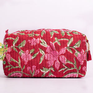 Juego de Bolsas de Maquillaje de Algodón con Estampado Floral, Ecológicas, Colgantes, para Mujer, Portátiles, de Gran Capacidad, para Guardar Cosméticos de Viaje - Product Image 3