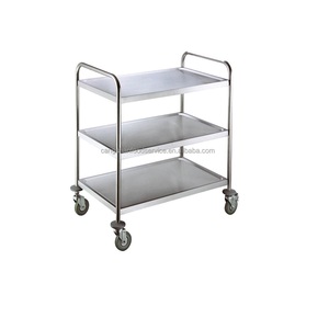 Chariots de nettoyage et d'entretien en acier inoxydable Henry Foodservice S/S 201 à tubes carrés/ronds, 2/3 étagères - Product Image 5