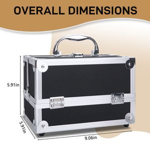 Valigetta per Trucchi in Alluminio con Manico e Specchio - Portatile, Taglia XS - Product Image 3