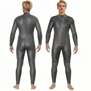 Wholesale Winter Warm One Piece Swimming Suit Windproof Waterproof High Quality Slim Fit Adult Size Men Front Zipper Swim Suits - Product Image 4