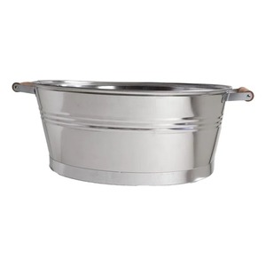 Cubo de Hielo de Acero Inoxidable con Asas de Madera, Recipiente Redondo Plateado para Bebidas para Fiestas - Product Image 5