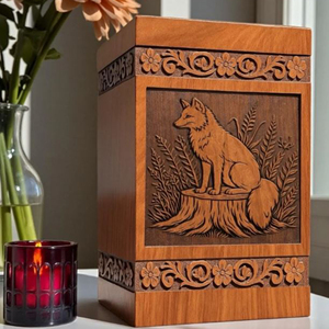 Woodland Fox Cremation Urn | Personalized Rosewood <b>Memorial</b> <b>Keepsake</b> <b>Memorial</b> <b>Keepsake</b> by AYAANS - Product Image 6