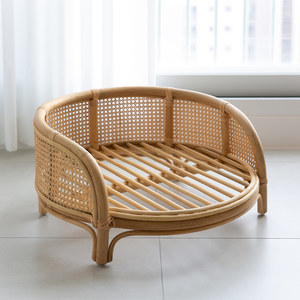 Oval Round Natural Woven Rattan Pet Basket <b>for</b> Cats and <b>Dogs</b> - Product Image 6