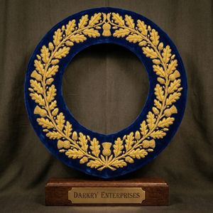 Servicio de Fabricación de Cuellos de Lana Azul Oscuro con Bordado de Hilo de Oro Hecho a Mano y Diseño de Trigo - Product Image 6