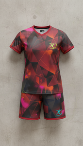 Ensemble Maillot et Short de Volleyball Hexagonal Bordeaux Personnalisé en Gros – Tenue d'Équipe OEM Anti-Transpiration par Sublimation pour Activités Sportives - Product Image 4