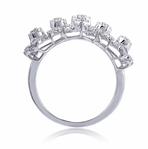 Anillo de Compromiso de Diamantes Simple Chapado en Oro Blanco de 9K, 14K, 18K y 22K de Lujo, en Oferta, para Mujer, para Exportación - Product Image 3