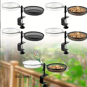 ที่ให้อาหารนกแบบหนีบสองช่องพร้อมถาดน้ำสำหรับใช้งานกลางแจ้ง - Product Image 2