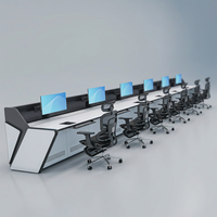 Console de contrôle industrielle, poste de travail d'opérateur, table de centre de commande, mobilier de salle de contrôle et de surveillance de sécurité