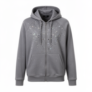 Sudadera con Capucha de Moda con Pedrería, Digital, de Invierno, Unisex, Mezcla de Poliéster/Nailon, Estilo Casual Urbano para Hombre y Mujer - Product Image 3