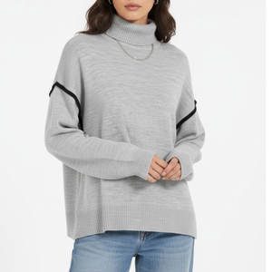 Suéter Elegante y Cómodo para Mujer, Cuello Alto, Textura Suave, OEM ODM, Ropa de Moda Lista para el Invierno - Product Image 1