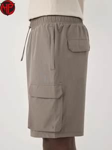 Pantalones Cortos Cargo para Hombre, de Secado Rápido, Transpirables, de Poliéster, Cintura Media, Cierre de Cremallera, con Bolsillos, Logotipo Frontal, Ropa Casual para Exteriores - Product Image 3