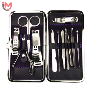 Nail <b>Kit</b> Stainless Steel <b>Manicure</b> Tools Set With Clipper Scissors And Tweezers In Red Bag Portable Classic Style OEM Wholesale - Product Image 3