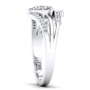 Bague solitaire REYES en moissanite taille poire certifiée GRA 0,9 carat, or blanc massif 14 carats, pour femme, idéale pour les mariages et les promesses - Product Image 3