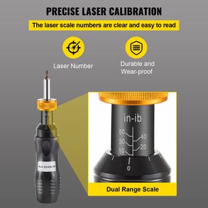 Set di chiavi a brugola da 1/4 di pollice con attacco da 4 mm, gamma di regolazione della coppia 10-50 libbre, precisione del 5%, incremento della coppia di 5 libbre - Product Image 6
