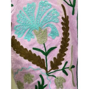<b>Women's</b> Purple <b>Velvet</b> Jacket Mandarin Collar Floral Embroidery Prairie Chic Autumn <b>Coat</b> Handmade Suzani <b>Velvet</b> Jacket - Product Image 5