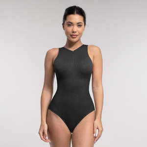 Maillot de bain une pièce pour femme avec fermeture éclair sur le devant, anti-UV, sans manches, vêtements de bain actifs, logo personnalisé 2026 - Product Image 1