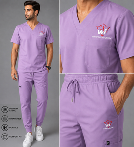 Ensemble de blouses médicales pour hommes, col en V, gris, tissu tissé en coton et polyester, uniformes d'hôpital - Product Image 5