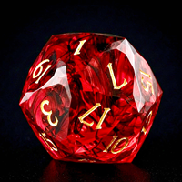 Dés de D&D polyédriques multifacettes élégants en résine violette transparente, faits à la main, écologiques, 1 pièce, 23 mm, chiffres argentés, pour jeux de rôle