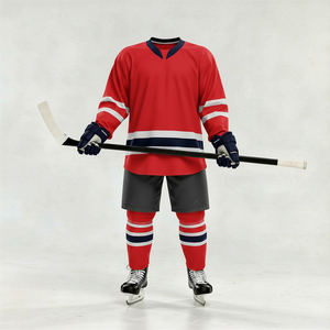 Tenue de hockey sur glace personnalisée pour équipe, maillot respirant en polyester imprimé par sublimation, vêtements de sport grandes tailles - Product Image 2