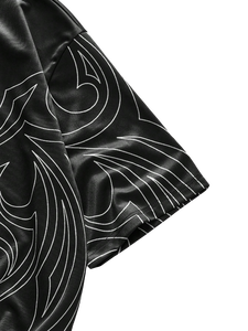 T-shirt à manches courtes surdimensionné pour homme, noir, imprimé graphique blanc, tissu en coton, style streetwear, design à séchage rapide, t-shirts streetwear - Product Image 4