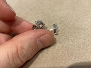 VVS Moissanite <b>Silver</b> Earrings with Pear and Emerald Cut Earring for Bridal Jewelry and Gifting Purpose Use - Product Image 4