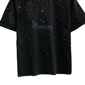 Wholesale New Design Rhinestone T Shirts For Men Streetwear Fashion Printed Men Custom Design Ringer Rhinestone Men's T-shirts - Product Image 4