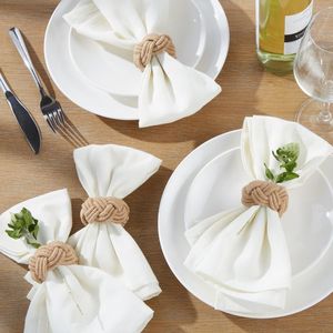 Handmade Cotton Napkins Set 4Pcs 70x180cm Plain Dyed Rectangle Classic Style <b>Table</b> Decoration Home Use - Product Image 1