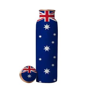 Top Seller Printed Water Bottle Made of Pure Copper for Office School and Yoga Ayurveda Leak Proof Copper Water Bottle - Product Image 6