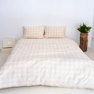 Textiles de maison, tissu en lin et coton mélangé, tissu pour literie, doux, respirant, durable, ensembles de literie 4 pièces, OEM ODM - Product Image 3