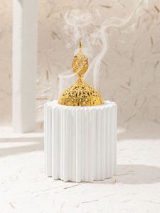 Hand-Made Ceramic Incense <b>Burner</b> With Gold Inner Rim And Base Stand Aromatic Use All-Season Home Decor Bakhoor Incense <b>Burner</b> - Product Image 2