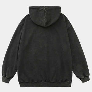 Sweat-shirt à capuche oversize délavé pour homme, style techwear vintage streetwear, imprimé graphique éclair gothique, cyberpunk hip hop - Product Image 6