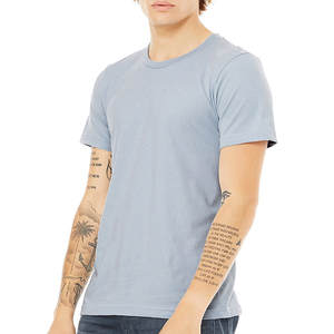 Fabricants de t-shirts OEM, logo personnalisé sur le devant, t-shirt en tricot uni pour homme, manches courtes, col rond, décontracté, respirant, séchage rapide, coupe ajustée - Product Image 1