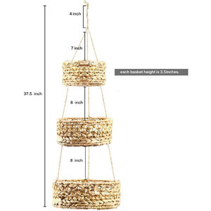 Cesta de almacenamiento decorativa de mimbre Decoración para el hogar Cesta tejida de ratán organizadora - Product Image 3
