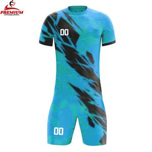 Uniforme de Fútbol Personalizado de Verano Transpirable de Alta Calidad, Manga Corta, 100% Poliéster, Antibacteriano, Anti-UV, Secado Rápido, Colores Personalizados - Product Image 1