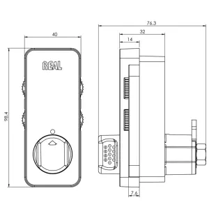 REAL RL-9046-B High Quality Black 4 Digital Hotel Lock For Saving Your Personal Effects