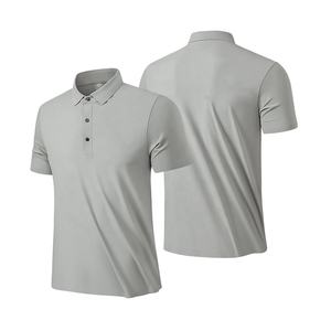 Chemise polo de golf à manches courtes pour homme, col personnalisé, qualité supérieure, nylon et élasthanne, t-shirts polo unis pour homme - Product Image 3