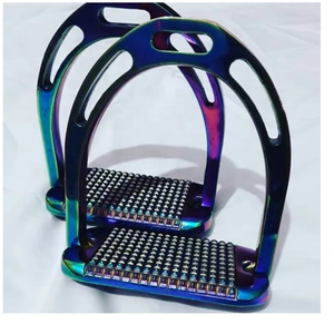 Estribo de seguridad con revestimiento de titanio, con almohadilla de goma, silla de montar ecuestre ligera, accesorios, equipo de montar a caballo - Product Image 4