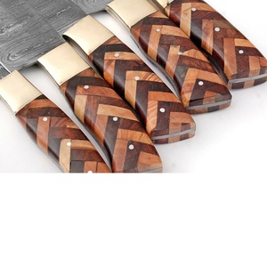 Viking Art Handmade 67-Layer Damascus <b>Sharp</b> Durable Straight Edge 5-Piece Kitchen <b>Knife</b> <b>Set</b> Wooden Ambidextrous Handles - Product Image 3