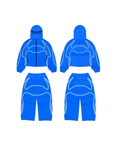 Conjunto Deportivo de Moda para Hombre, Pantalón Acampanado y Chaqueta con Capucha, 100% Nailon, Impermeable, con Malla Interior, Ropa Casual, Cortavientos - Product Image 6