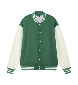 Wholesale Custom Logo Baseball Regular Fit Casual Varsity Sport Jersey Canvas <b>Waterproof</b> Breathable <b>Jacket</b> Black White Men - Product Image 5
