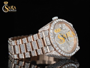 เพชรเทียมทรงกลม VVS Moissanite เครื่องประดับฮิปฮอปเย็นนาฬิกาเพชรวาเลนไทน์พิเศษ - Product Image 2