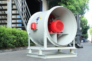 การออกแบบใบพัดลมแบบแกน APL-7-9D ระบบขับเคลื่อนโดยตรงสำหรับดูดควันใต้ดิน ผลิตจากเหล็ก SS400 รับรองโดย OBM พร้อมฐานรองรับ - Product Image 5