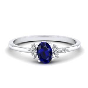 Anillo de Compromiso REYES de Lujo en Oro Sólido de 14K con Moissanita Certificada GRA, Corte Oval Elegante, Gema de Zafiro Azul de 0.5Ct, Anillo de Diseño - Product Image 5