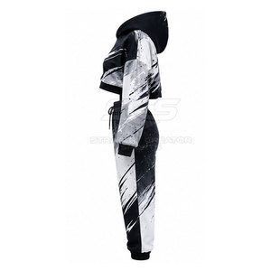 Conjunto de sudaderas cortas para mujer con tela suave y elástica, ajuste cómodo y estilo a juego para ropa informal diaria. - Product Image 2