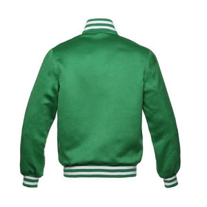 Chaqueta Varsity de Satén de Poliéster Reversible Roja Ecológica de la Más Alta Calidad, Diseño en Blanco, Manga Larga, Logotipo Personalizado, para Hombre, Estilo Béisbol - Product Image 5