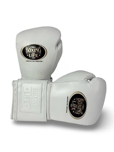 No Boxing No Life Premium Cowhide Leather Hook & Loop Boxing Gloves with Non-Slip Stretch Adjustable Wrist <b>Strap</b> for Adult Use - Product Image 2