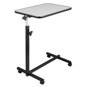 Comodino Multifunzionale Grigio Argento Regolabile in MDF/Ferro/4 Ruote con Freno per Camera da Letto, Ufficio e Uso Ospedaliero - Product Image 6