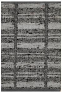 Tapis en laine tissé à la main à motif damier, gris et blanc, moderne, pour salon, chambre et bureau - Product Image 3