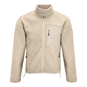 Chaqueta de Forro Polar Sherpa para Hombre al por Mayor, con Cremallera Completa, Gruesa y Cálida, Cuello Alto, Multibolsillos, Abrigo Teddy de Invierno, OEM MOQ - Product Image 1